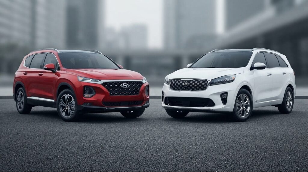 Hyundai Santa Fe ve Kia Sorento karşılaştırma kapağı