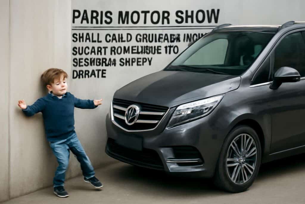 Paris Otomobil Fuarı'nda Küçük Çocuğun Lüks Mercedes VLE ile Duvara Çarpması Güvenlik Tartışması Yarattı 2 Paris Otomobil Fuarı'nda Küçük Çocuğun Lüks Mercedes VLE ile Duvara Çarpması Güvenlik Tartışması Yarattı otomotiv fotoğrafı