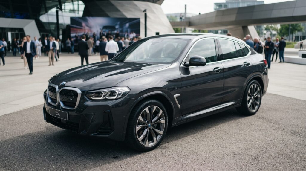 Yeni Elektrikli BMW iX4 Tanıtıldı: Teknik Özellikleri ve Fiyatı 2 Etkinlik alanında sergilenen yeni elektrikli BMW iX4.